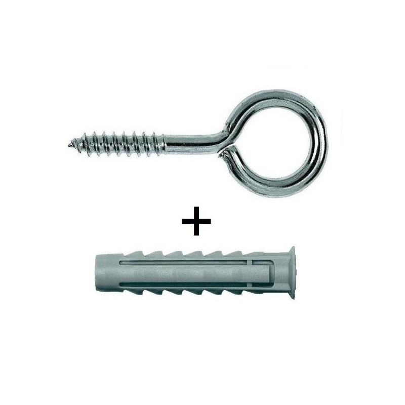 Sada Hmoždinka 6x30 + Očko 4mm Zn do plného materiálu