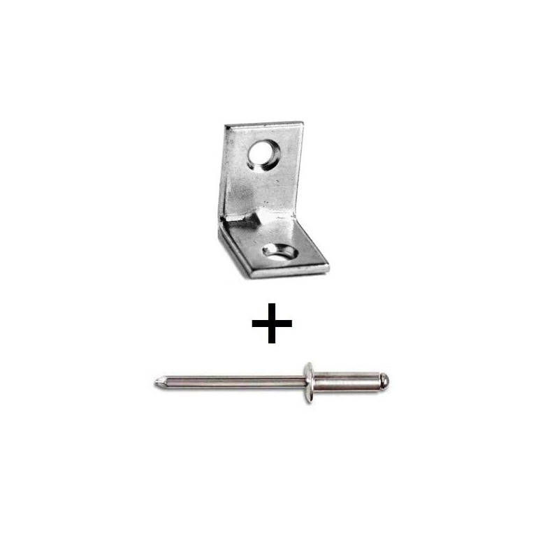 Sada Úhelník 20x15mm NEREZ + Nýt trhací 4x8 AL
